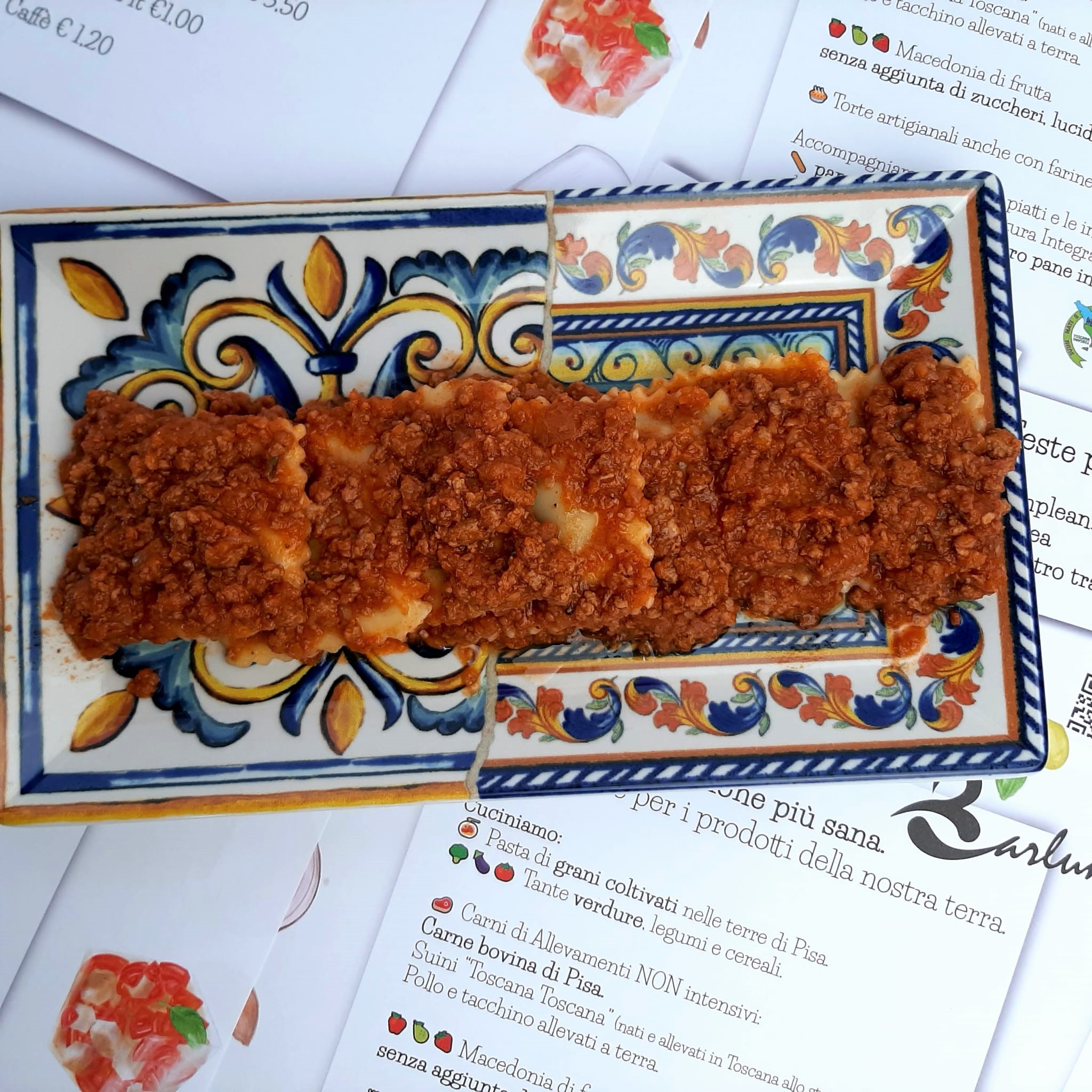 Tortelli al ragù – menù di terra cene di gruppo Barlume Cafè Pisa